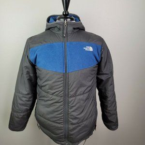 The North Face Boys XL 18 Reversible Polartec Classic Jacket Two Tone Blue Gray